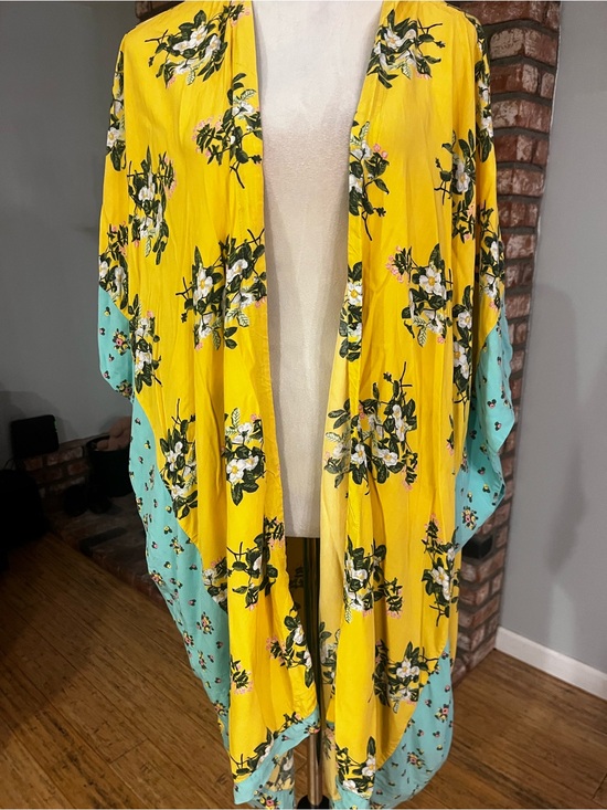 Matilda Jane Other - Matilda Jane Yellow and Aqua Floral Open-Front Cape